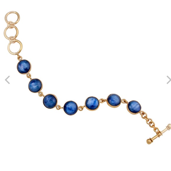 Charles Albert Gold-Tone Bracelet with Blue Cabochons - Picture 2 of 3